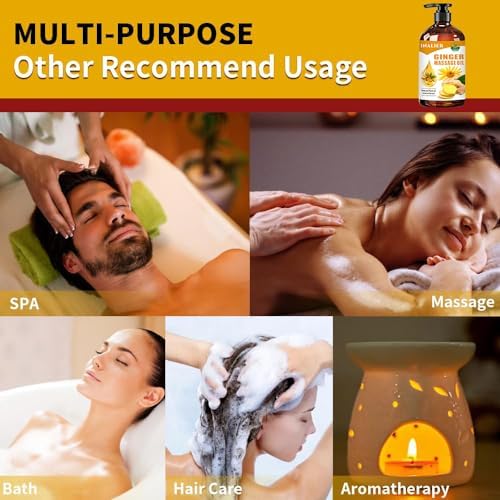 Ginger Massage Oil,Ginger Oil for Lymphatic Drainage,Massage Oil for Massage Therapy,﻿SPA Massage Oils,Relaxing Sore Muscle Massage Oil,Ginger Essential Oil for Body Massage - Image 6