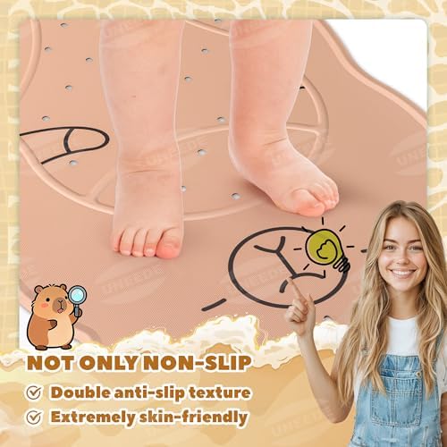 UNEEDE Kids Bathtub Mat Non Slip, Soft Rubber Shower Mat for Toddler - Image 4