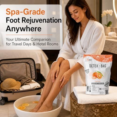 SPA REDI Detox In A Bag Pedicure Kit -Pedicure Massage for Tired Feet, Detoxifies and Refreshes Feet, Invigorating Mandarin - Image 5