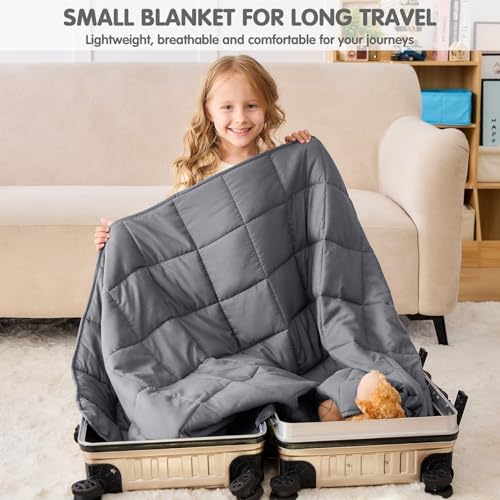 yescool Weighted Blanket 10 Pounds Twin Cooling Weighted Lap Blanket, Grey Breathable Heavy Blanket, Weighted Throw Blanket Gifts for 5 Years+, 80-110lbs, 40" x60 - Image 6