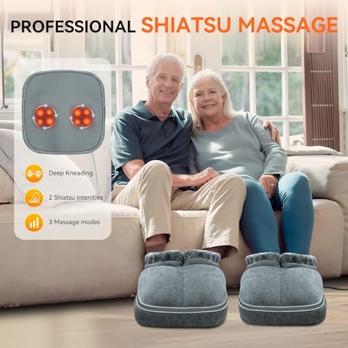 Snailax Foot Massager with Heat, Shiatsu Foot Warmer with Remote Control - Image 2