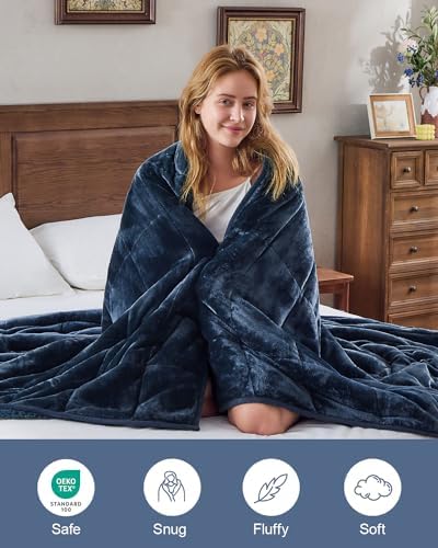 Ultra Soft Sherpa Weighted Blanket for Adults, 48"x72" 15lbs Heavy Blankets - Image 6