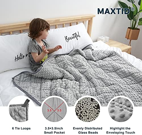 MAXTID Weighted Blanket for Kids, 3lb 36"x48", Cotton & Minky, Sensory - Image 3