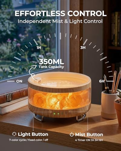 Essential Oil Diffuser with Himalayan Salt Lamp, Scent Diffusers for Home - Image 6