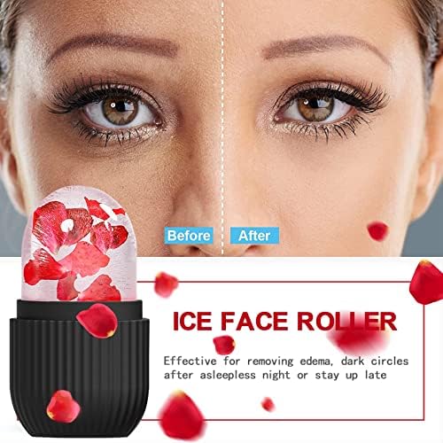 ice face roller, ice mold for face and Eyes, Reusable Massage Silicone Beauty Tool, Naturally Conditioning And Skin Care, De-Puff Eye Bags, Reduce Migraine Pain (Black) - Image 3