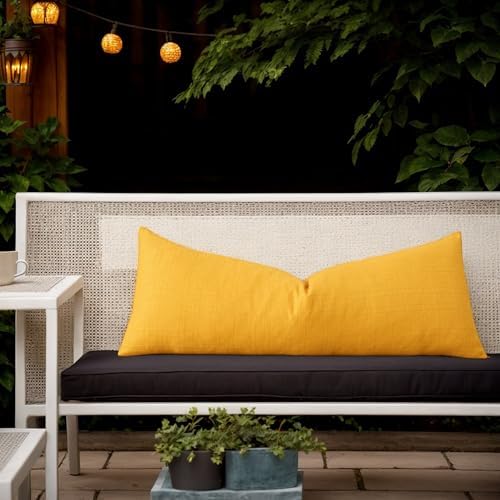 Kevin Textile Outdoor Waterproof 14”x36” Pillow Cover 1 Pack, Dark Yellow - Image 5