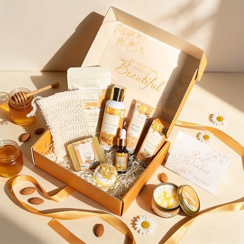 Gifts for Women Birthday Almond Milk & Honey Relaxing Home Spa Set - Image 4