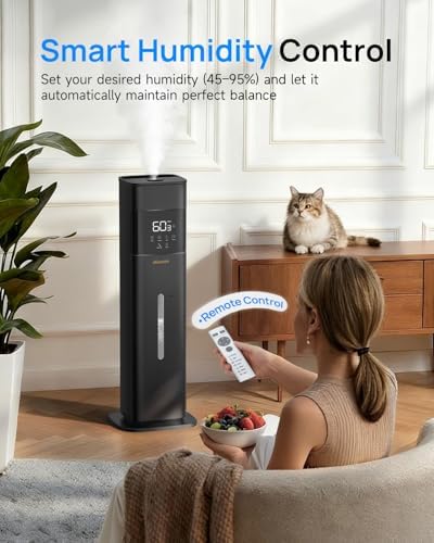 Warm & Cool Mist Humidifiers for Bedroom 500 sq ft, 2.1Gal/8L Top-Fill Humidifier Large Room with Essential Oil Diffuser, Large Room Humidifiers for Home Baby Nursery Office Plants, Black - Image 4