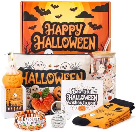 Boo Basket Stuffers for Women 8Pcs Halloween Spooky Gifts Set by KUKKUME