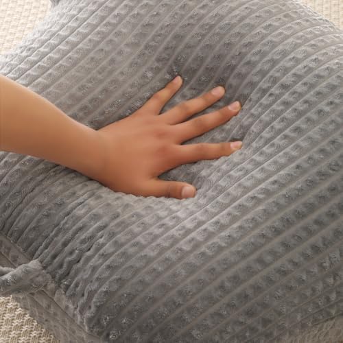 Reading Pillow with Arms for Bed Sitting,Gray Flannel - Image 6