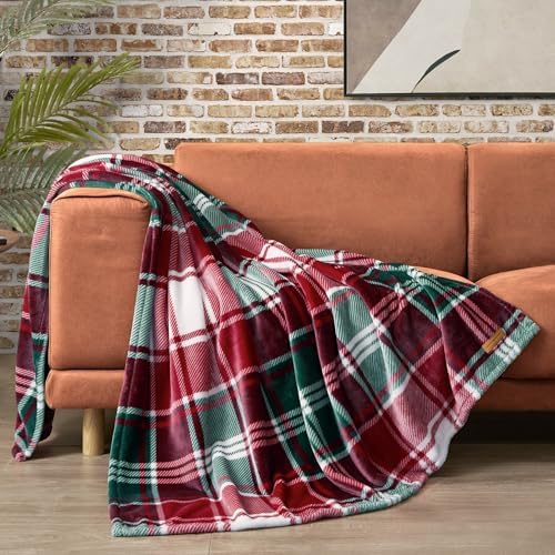 Lucky Brand Plush Winter Red Plaid 50"x70" Soft Throw Blanket - Luxurious Microfiber Plush Blanket for Ultimate Comfort and Cozy Warmth by LuckyBrand