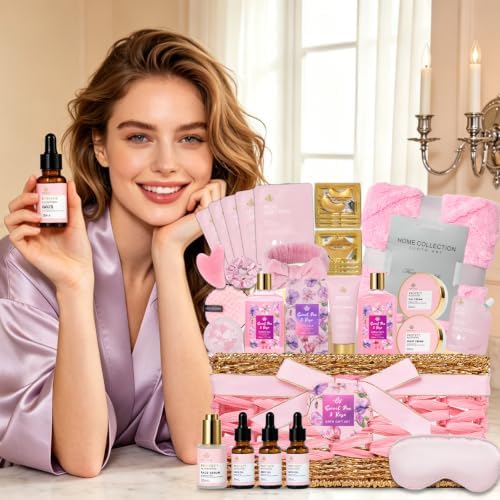 Gifts for Women, 35 Pcs Rose Home Spa Gifts Basket, Get Well Soon Gifts Set - Image 5