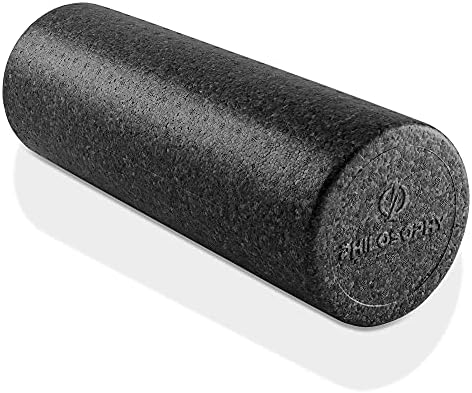 Philosophy Gym 18" High-Density Foam Roller for Exercise, Massage, Muscle Recovery - Round, Black by PhilosophyGym
