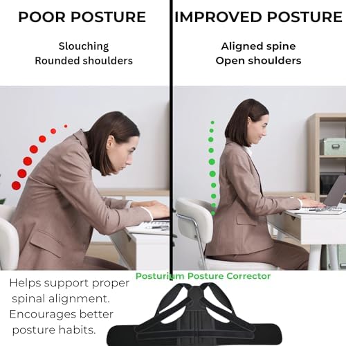 Posture Corrector for Men & Women – Adjustable Back Brace for Upper Back, Shoulder & Neck Support – Breathable, Adjustable & Comfortable for Everyday Wear (Black, X-Large) - Image 3
