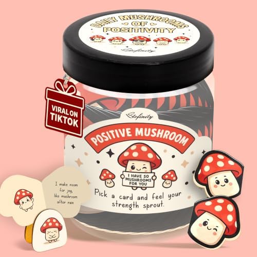 STOFINITY Positive Mushroom Jar, 60 Affirmation Cards for Women by Stofinity