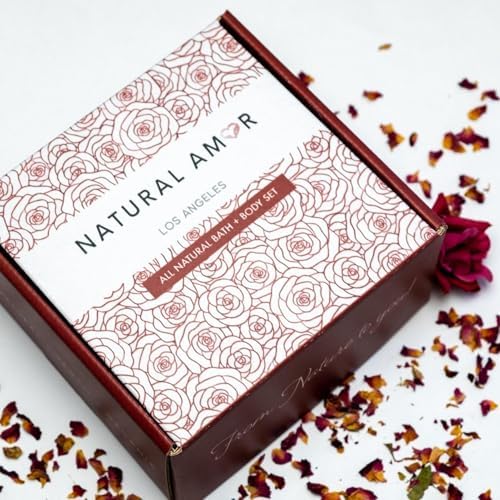 Natural Amor Relaxing Rose Spa Gifts for Women,Luxurious Bath Gift for her, 6pc Bath & Body Gift - Image 6