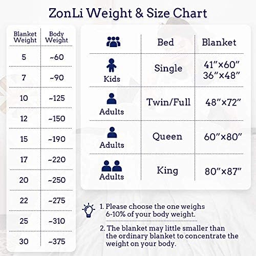 ZonLi Weighted Blanket (100% Cotton,48''x72'',12lbs, Light Grey), Cooling Weighted Blanket for Adults, High Breathability Heavy Blanket, Soft Material with Premium Glass Beads - Image 6