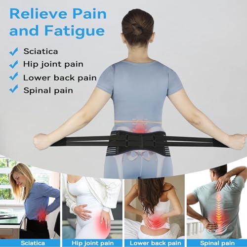 Sacroiliac Hip Belt, Sacroiliac SI Joint - Lower Back Support Brace for Women and Men,Trochanter Belt, Non-Slip, Adjustable & Breathable Pain Relief Brace， Sciatica Pain Relief Devices - Image 2