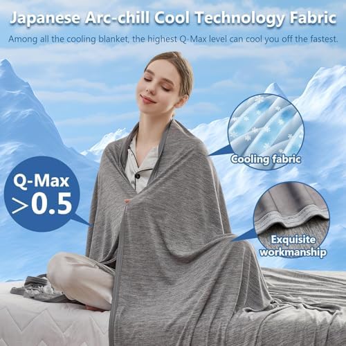 CHOSHOME Cooling Blanket for Hot Sleepers - Summer Blanket Thin Soft Lightweight Breathable Double Side Enhanced Cooling for Hot Flashes, Night Sweats, Bed, Couch (Grey, 90 x 108 inches) - Image 4