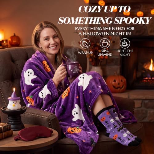 Willinglong 11 Piece Purple Halloween Boo Gift Basket, Ghost Set for Women - Image 6