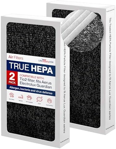 SmokeStop True HEPA Filter Compatible with Eletrolux Aerus Guardian Air Series Air Purifier by LifeSupplyUSA (2-Pack) by LifeSupplyUSA