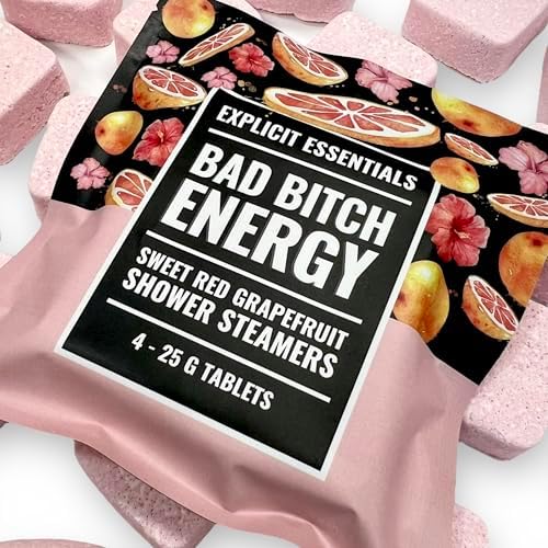 Explicit Essentials Bad B Energy Shower Steamers | Sweet Red Grapefruit Aromatherapy Shower Steamer Tablets (4 Pack) | Energizing Spa Shower Gift for Self-Care, Stress Relief & Confidence Boost - Image 3