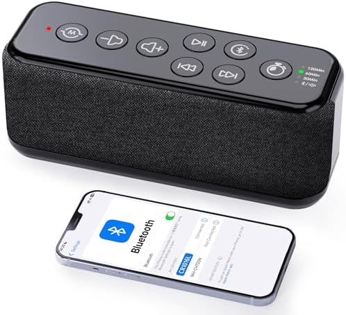 Rechargeable Sound Machine with Bluetooth Speaker, White Noise for Sleep by OnLyee