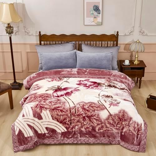 5.5 lbs Korean Mink Blanket 59×79 inch,2 Ply Reversible Super Soft Cozy Luxury Bed Blanket. by LGYKUMEG