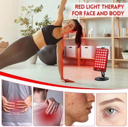 Red Light Therapy, 40 LEDs 660nm Red 850nm Near Infrared Light with Timer, High Power Panel Lamp Device for Body, Skin, Face, Recovery, Improve Sleep (Black) - Image 5