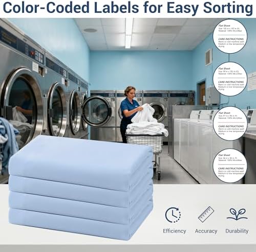 Queen Flat Sheet Only, 1 Pack Top Bed Sheets, Soft Breathable Brushed Microfiber Color-Coded Label Threads, (90"x102",Light Blue) - Image 4