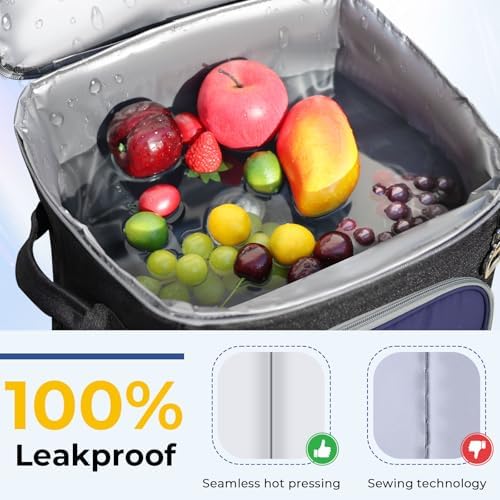 INSMEER 2-in-1 Rolling Cooler with Wheels, 60 Cans Collapsible Soft Sided Cooler on Wheels, Hard Top with 2 Cup Holders, Insulated 100% Leakproof Wheeled Cooler Bag for Beach Camping Outdoor - Image 6