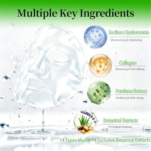 ANKOOY 33 Pack Face Masks Skincare Gifts for Teens Girls Women,Bulk Collagen Face Mask Hydrating Sheet Mask,Travel Essentials,Birthday Gifts,Spa Party Gifts,Facial Mask Skin Care for All Skin Types - Image 2