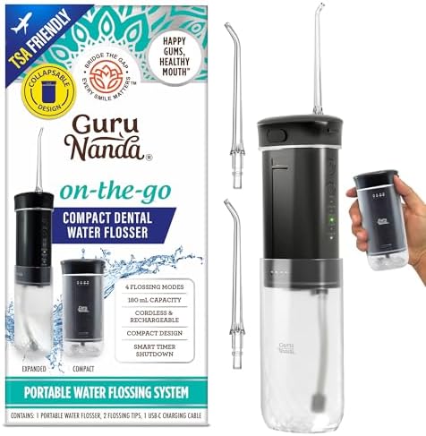GuruNanda Portable Water Flosser Cordless, Sensitive Gums Friendly, 1ct by Gurunanda