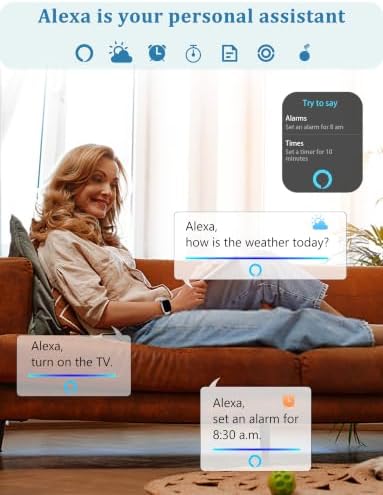 LODIMEKE Smart Watch, Alexa Built-in, Answer/Make Calls 44mm Smartwatch Women Men, 1.83" Sports Watch IP68 Waterproof, Heart Rate Sleep Stress Monitor, Step Counter Watch for Android & iOS Phone - Image 2