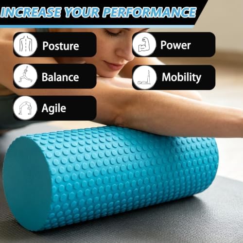 Foam Roller for Exercise, Pilates, Back Physical Therapy, 12" X 6" Round - Image 4