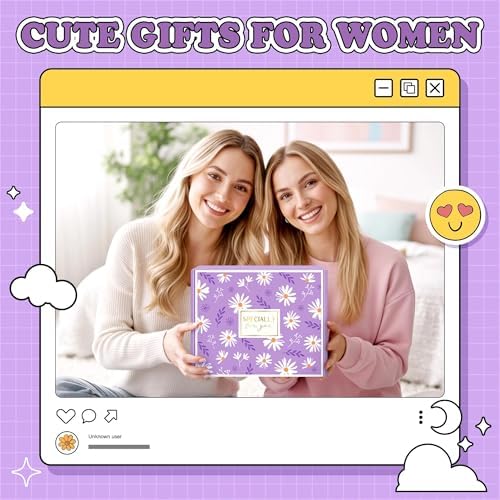 Gift Baskets for Women Unique Birthday Gifts for Women self care cheer up gifts set pick me up gift box for Woman teen girls best friend Sister Ladies Friendship Her - Inspirational Purple Present - Image 6