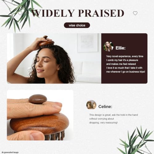 Wooden Scalp Massage Comb, 54-Tooth Scalp Massager Comb for Gentle Head Massage, Hair Oil Distribution and Wet or Dry Scalp Care - Image 3