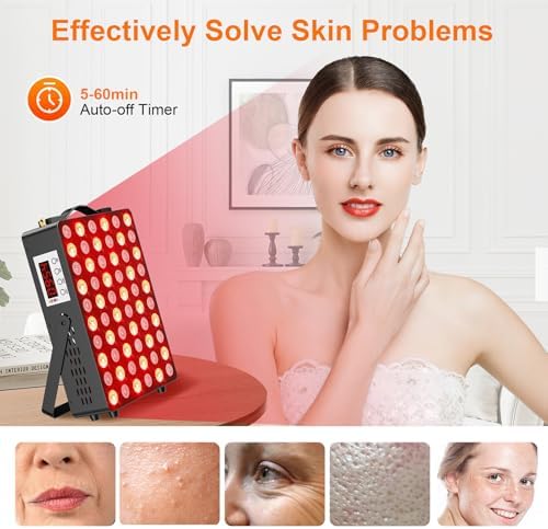 Red Light Therapy for Face and Body,Near Infrared Light Therapy for Pain Relief,Sleep, Skin Health, Recovery with 660nm 850nm 300W High Power Panel, Infrared Therapy or Infrared Light Therapy Device - Image 3