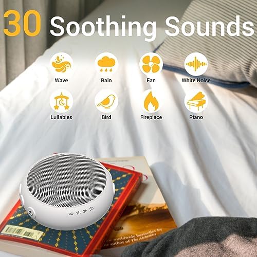 Small Sound Machine Mini White Noise Machine for Baby Kids Adult with 32 Soothing Sounds 32 Volume Levels Sleep Brown Noise Machine for Travel Office Privacy with 4 Timer & Memory - Image 2