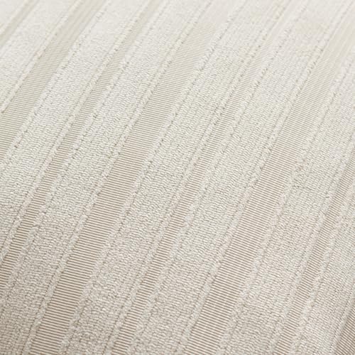 DEZENE 22x22 Cream Throw Pillow Covers Pack of 2 Soft Striped Corduroy Square Farmhouse Pillow Cases for Couch Sofa Bedroom Living Room Home Decor - Image 3