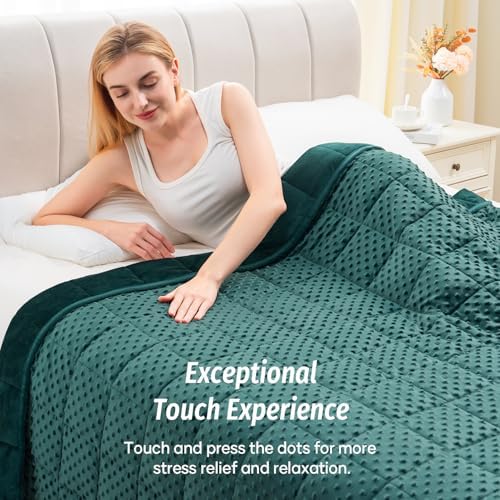 Wemore Weighted Blanket for Adults 15 lbs King Size 80"x87" Dark Green - Image 3