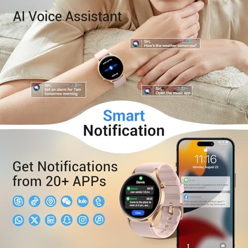 Fitpolo Smart Watch for Women,1.3" AMOLED Touchscreen Fitness Tracker, Make/Answer Calls, Heart Rate SpO2 Monitor, 3ATM Waterproof, Sleep & Activity Tracking Smartwatch for Android Phones iPhone - Image 5