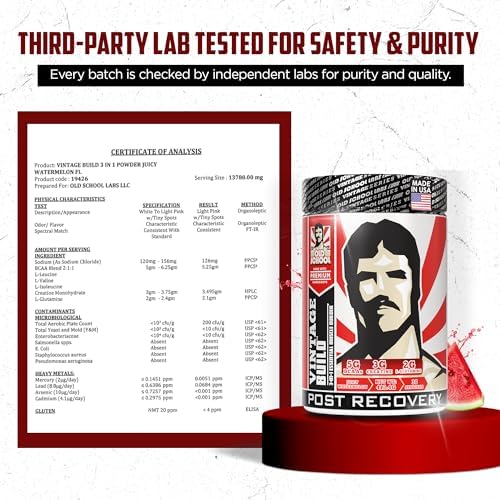 Old School Labs Vintage Build Post-Workout Recovery Powder, Watermelon - Image 6