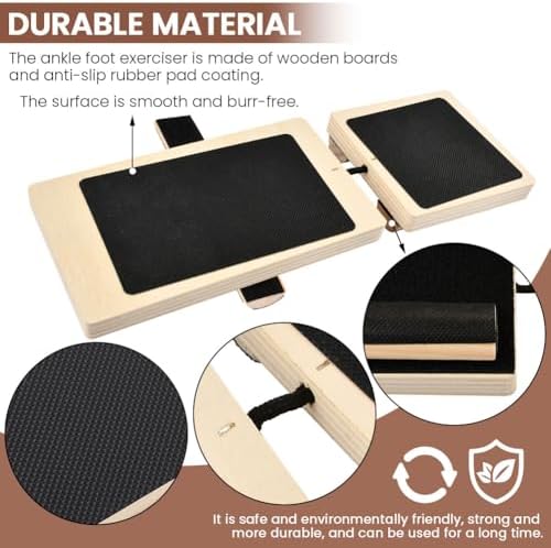 Adjustable Ankle Balance Board for Strength & Stability Training, Wooden Foot Strengthener with 3 Balance Bars, Non-Slip Balance Trainer for Ankle Mobility, Home & Gym Exercise - Image 4