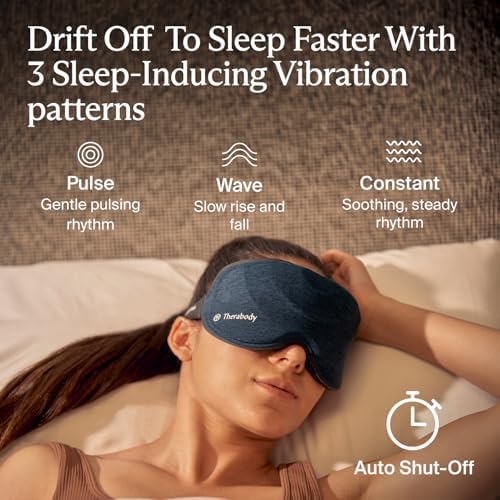 TheraGun Therabody Sleep Mask Ultra-Comfortable, 100% Blackout Sleep Eye Mask with Gentle Eye Massager Vibration for Stress Relief, Headache Relief & Self Care - Facial Massager for Women & Men - Image 3