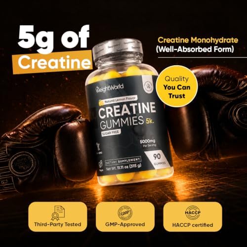 WeightWorld Sugar Free Creatine Monohydrate Gummies 5g | 90 Ct, 30 Servings - Image 2