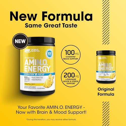 Optimum Nutrition Amino Energy Powder Plus Focus, Pineapple Twist, 9.5 Oz - Image 4