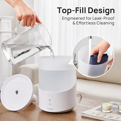 Clarston Humidifiers for Bedroom, 2.5L Cool Mist Humidifier for Large Room - Image 2