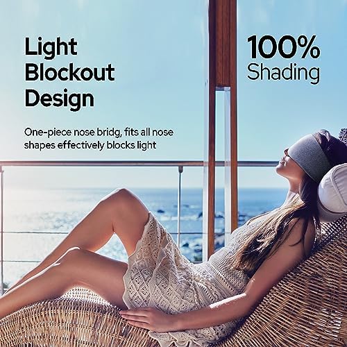 Cotton Sleep Eye Mask for Men and Women, 100% Blocking Light Sleeping Mask - Image 2