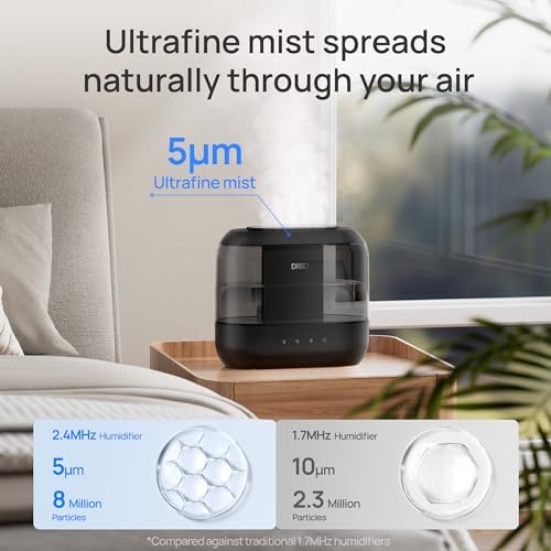 DREO 4L Humidifiers for Bedroom, 36H Runtime, 28 dB Quiet, HM311, Ebony - Image 4